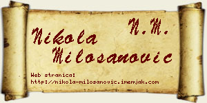Nikola Milošanović vizit kartica